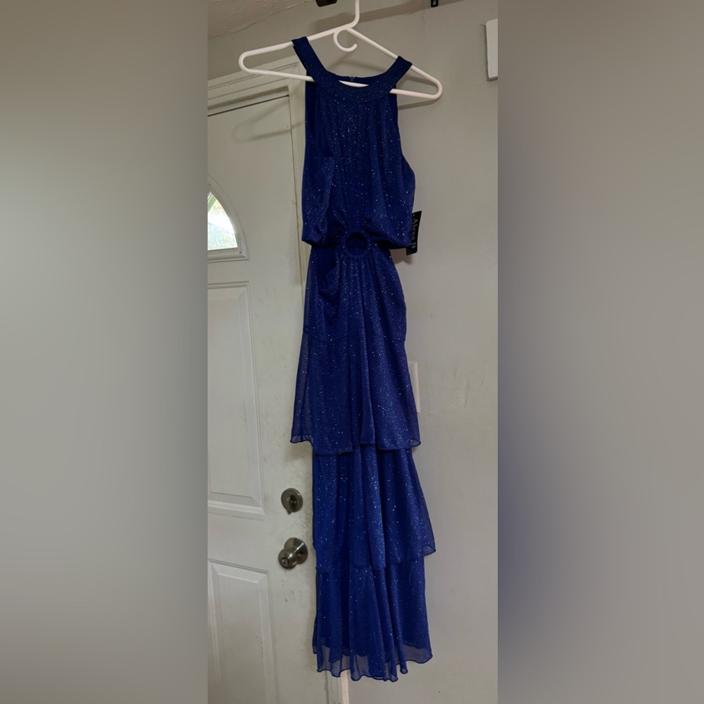 Chic Navy High-Low Dress